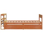 vidaXL Cadre de lit sans matelas cire marron 90x190 cm bois pin massif