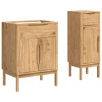 vidaXL Ensemble de mobilier de salle de bain FLORO 2 Pièces Cire marron