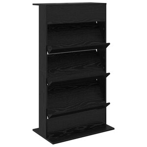 vidaXL Étagère à magazines avec étagère Chêne noir 70 x 41 x 126 cm
