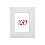Lot de 10 passe-partouts standard blanc pour cadre et encadrement photo - Nielsen - Cadre 40 x 50 cm - Ouverture 27 x 34 cm
