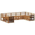 vidaXL Ensemble de canapé d'angle 7 Pièces Naturel Bois d'Acacia Massif