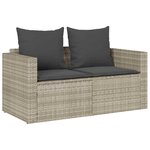 vidaXL Salon de jardin 5 Pièces coussins empilable gris clair polyrotin