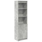 vidaXL Buffet haut gris béton 50x35x180 cm bois d'ingénierie