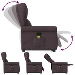 vidaXL Fauteuil inclinable de massage Marron foncé Tissu