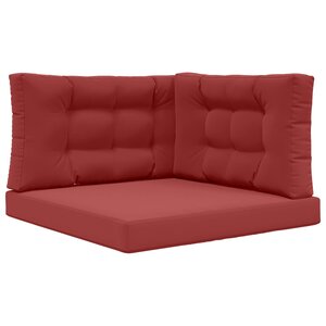 vidaXL Coussin de canapé d'extérieur 3 Pièces Bordeaux Polyester