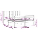vidaXL Cadre de lit avec tête de lit blanc King Size bois massif
