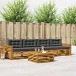 vidaXL Ensemble de canapés d'extérieur 5 Pièces Naturel et Anthracite