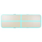 Vidaxl tapis gonflable de gymnastique avec pompe 400x100x10cm pvc vert