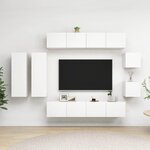 vidaXL Ensemble de meuble TV 8 Pièces Blanc Aggloméré