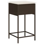 vidaXL Ensemble de bar de jardin avec coussins 7 Pièces marron poly rotin