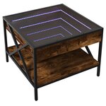 vidaXL Table basse avec LED Infinity chêne fumé 50x50x38 cm