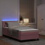 vidaXL Lit à ressort LED avec matelas Rose 100 x 200 cm Velours
