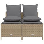 vidaXL Salon de jardin avec coussins 4 Pièces beige résine tressée