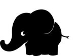 Sticker géant en ardoise elephant 80 x 58 cm 1 pièce