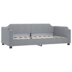 vidaXL Lit de jour avec gigogne et tiroirs gris clair 90x190 cm tissu