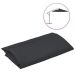 vidaXL Tissu de remplacement pour parasol déporté noir 300 cm