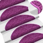 vidaXL Tapis d'escalier 15 Pièces violet 65x21x4 cm