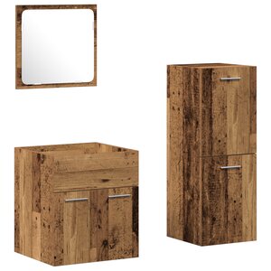 vidaXL Ensemble de meubles de salle de bain 3 pièces Bois vieilli