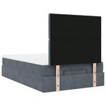 vidaXL Cadre de lit ottoman avec matelas gris foncé 120x190 cm velours