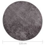 vidaXL Tapis lavable antidérapant φ120 cm gris