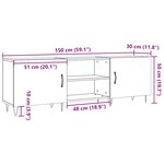 vidaXL Meuble TV chêne artisanal 150x30x50 cm bois d'ingénierie