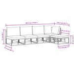 vidaXL Ensemble de canapé de jardin 5 Pièces Noir 281.5 x 141.5 x 71 cm