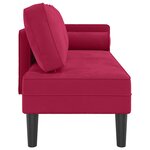 vidaXL Chaise longue avec coussins rouge bordeaux velours