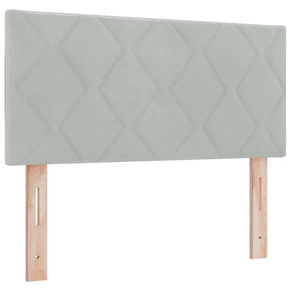 vidaXL Tête de lit LED Gris clair 90 cm Cuir synthétique