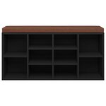 vidaXL Banc à chaussures Noir 103x30x48 cm Bois d'ingénierie