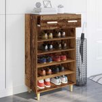 vidaXL Cabinet à chaussures avec tiroir Bois ancien 60 x 35 x 105 cm