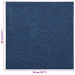 vidaXL Tapis 20 Pièces Bleu foncé 50 x 50 cm 100  Polypropylène