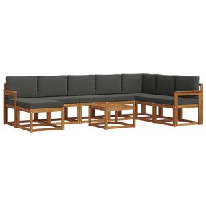 vidaXL Ensemble de canapés d'extérieur 9 Pièces Naturel et Anthracite