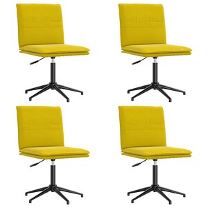 vidaXL Chaises à manger lot de 4 jaune velours