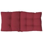 vidaXL Coussins de chaise à dossier bas lot de 6 rouge bordeaux