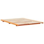 vidaXL Cadre de lit surélevé Marron cire 140 x 220 cm