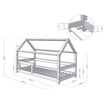 Lit cabane enfant TERY 120 x 200 vert pétrole