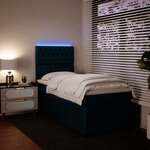 vidaXL Sommier à lattes de lit avec matelas bleu 90x190 cm velours