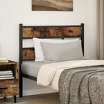 vidaXL Tête de lit chêne fumé 90 cm fer et bois d'ingénierie