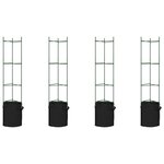 vidaXL Cages à tomates avec sacs à plantes 4 Pièces 154 cm acier et PP