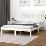 vidaXL Cadre de lit Blanc Bois massif 140x190 cm