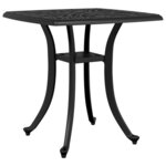 vidaXL Table de jardin noir 53x53x53 cm aluminium coulé