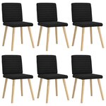 vidaXL Chaises à manger lot de 6 noir tissu