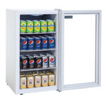 Frigo bar de comptoir vitré 88 l - polar - r600a - acier peint188vitrée/battante 430x480x825mm