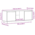 vidaXL Meuble TV Blanc 110 5x35x44 cm Bois de pin massif