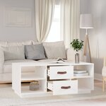 vidaXL Table basse Blanc 100x50x41 cm Bois massif de pin