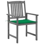 vidaXL Chaises de jardin avec coussins 2 Pièces Gris Bois d'acacia massif