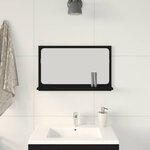 vidaXL Étagère miroir Chêne noir 60 x 10.5 x 37 cm Bois d'ingénierie