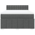 vidaXL Sommier à lattes de lit avec matelas Gris foncé 160x200cm Tissu