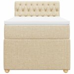 vidaXL Sommier à lattes de lit et matelas Crème 90x190 cm Tissu