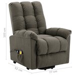 vidaXL Fauteuil de massage Taupe Tissu